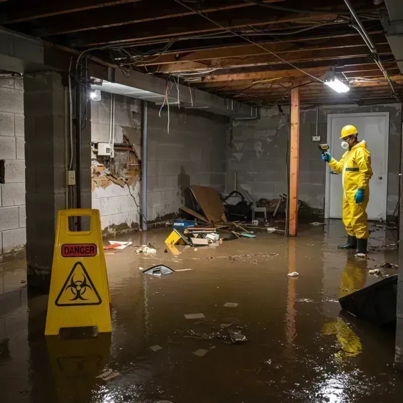 Flooded Basement Electrical Hazard in Mount Zion, IL Property